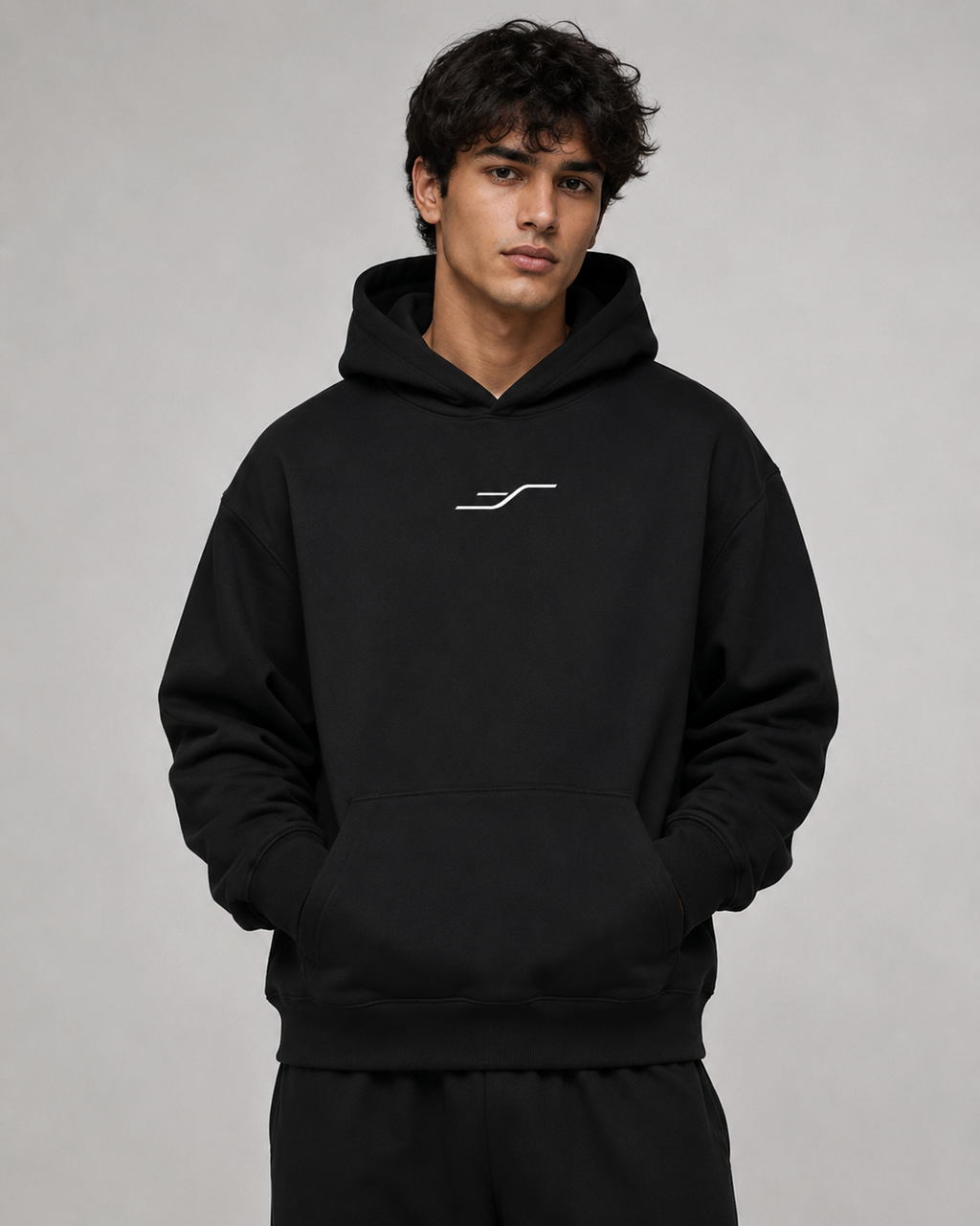 SENVA Origin Boxy Hoodie — Black
