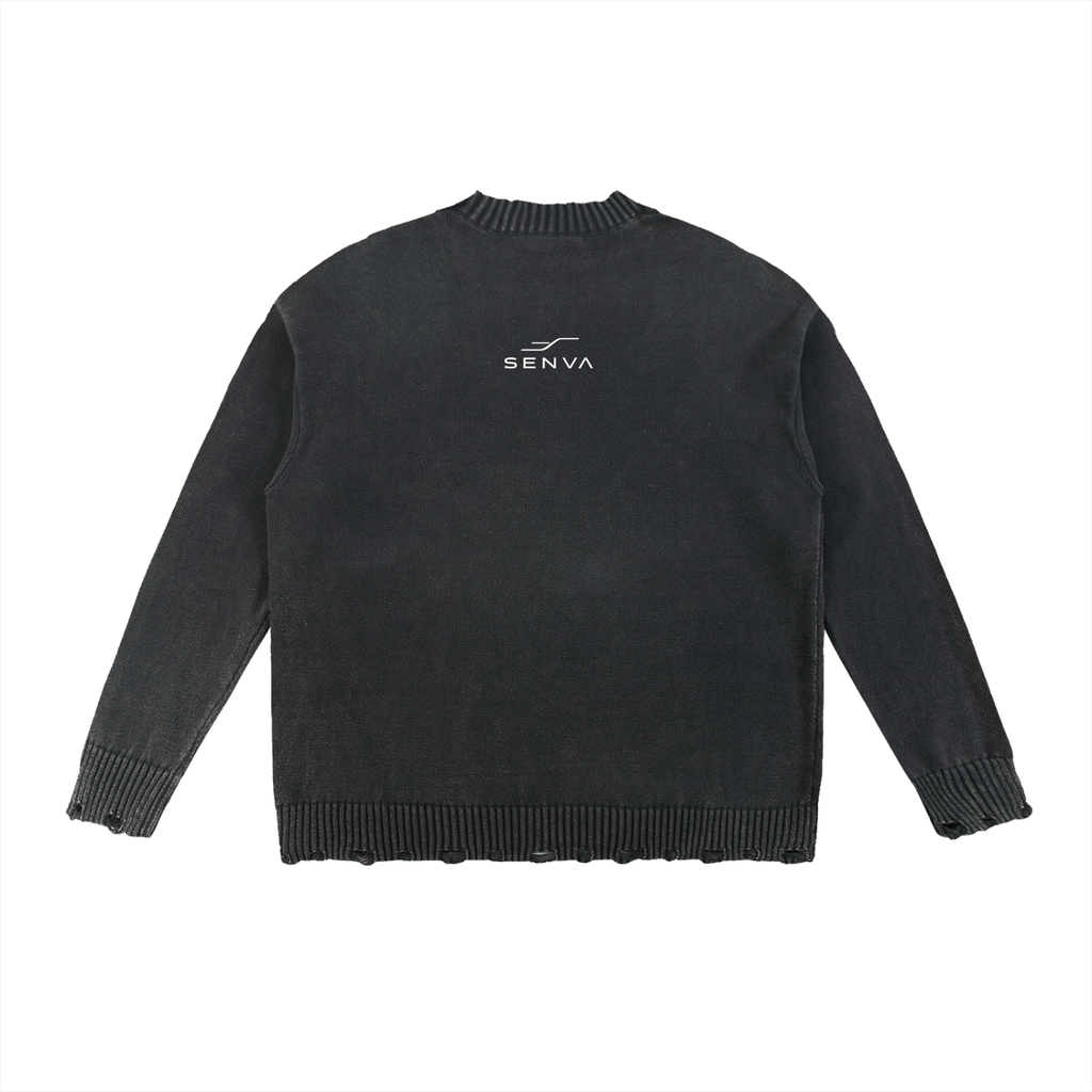 SENVA Vintage Washed Hand-Frayed Sweater