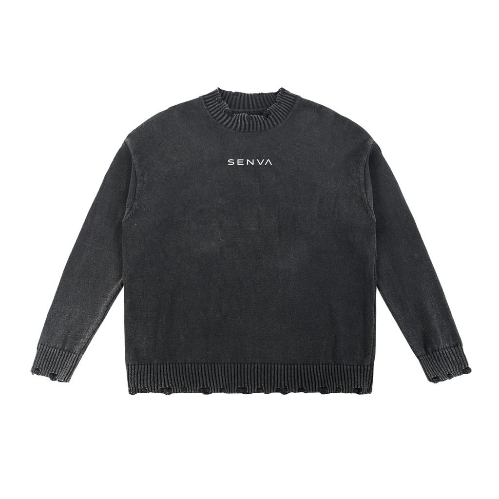 SENVA Vintage Washed Hand-Frayed Sweater