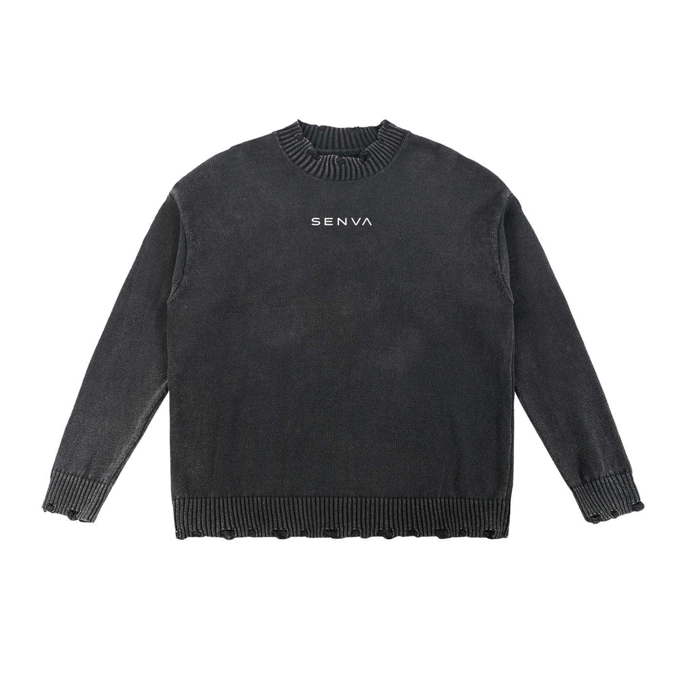 SENVA Vintage Washed Hand-Frayed Sweater